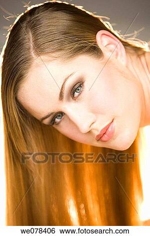 beauty, Beauty Care, blue eyes, brown hair View Large Photo Image Stock Photograph - beauty, Beauty Care, blue eyes, brown hair. Fotosearch