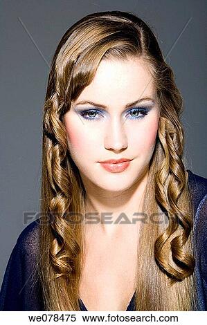 beauty, Beauty Care, blue eyes, brown hair View Large Photo Image Stock Photography - beauty, Beauty Care, blue eyes, brown hair. Fotosearch