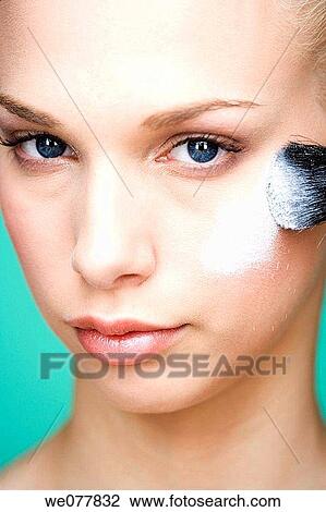 beauty, Beauty Care, blue eyes, brush View Large Photo Image Stock Image - beauty, Beauty Care, blue eyes, brush. Fotosearch