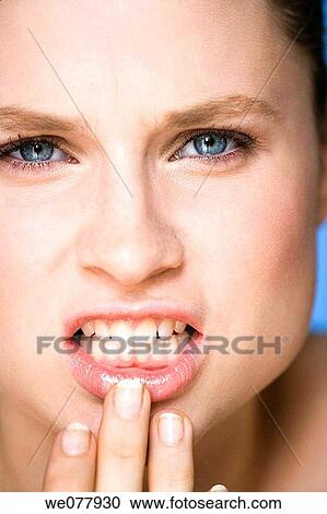 Stock Image - beauty, Beauty Care, blue eyes, Close-up. Fotosearch
