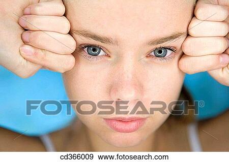 Stock Photo - beauty, Beauty Care, blue eyes, Close-up. Fotosearch