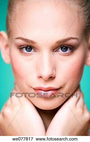 beauty, Beauty Care, blue eyes, Close-up View Large Photo Image Stock Photo - beauty, Beauty Care, blue eyes, Close-up. Fotosearch