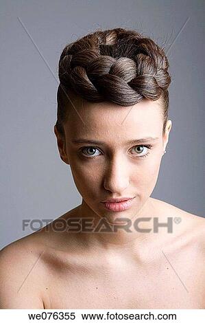 beauty, Beauty Care, braid, brunette View Large Photo Image Stock Photography - beauty, Beauty Care, braid, brunette. Fotosearch