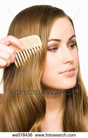 Stock Photograph - beauty, Beauty Care, brown hair, chestnut hair. Fotosearch