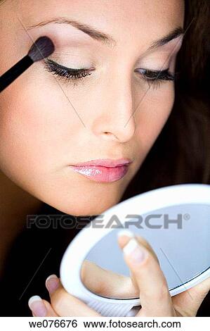 Stock Photograph - beauty, Beauty Care, brunette, brush. Fotosearch