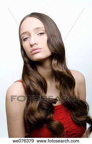 Stock Photo - beauty, Beauty Care, brunette, carnality. Fotosearch