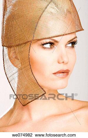 Stock Image - beauty, Beauty Care, brunette, clipping path. Fotosearch
