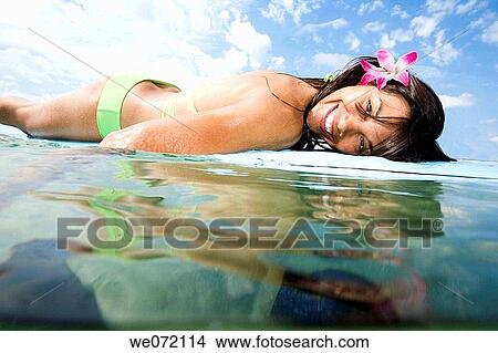 beauty, blue, board, brunette View Large Photo Image Picture - beauty, blue, board, brunette. Fotosearch