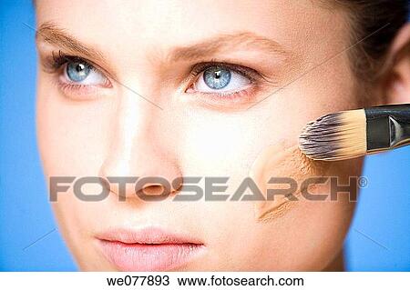 beauty, brush, blue eyes, Beauty Care, apply View Large Photo Image Stock Image - beauty, brush, blue eyes, Beauty Care, apply. Fotosearch