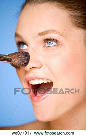 beauty, brush, blue eyes, Beauty Care, apply View Large Photo Image Stock Photo - beauty, brush, blue eyes, Beauty Care, apply. Fotosearch