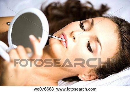 beauty, brush, brunette, Beauty Care, apply View Large Photo Image Stock Photo - beauty, brush, brunette, Beauty Care, apply. Fotosearch