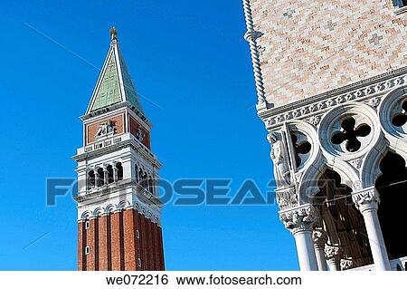 Belltower in St. Mark's Square, Venice. Veneto, Italy View Large Photo Image Stock Photograph - Belltower in St. Mark's Square, Venice. Veneto, Italy. Fotosearch