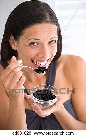 black, bowl, brunette, caviar View Large Photo Image Stock Image - black, bowl, brunette, caviar. Fotosearch