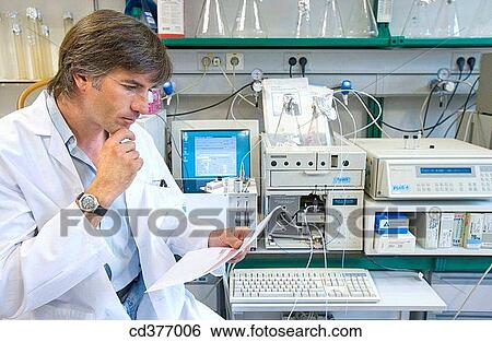Stock Photograph - black hair, computer, dark hair. Fotosearch