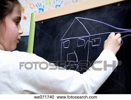 blackboard, board, brunette, chalk, chalkboard View Large Photo Image Stock Image - blackboard, board, brunette, chalk, chalkboard. Fotosearch