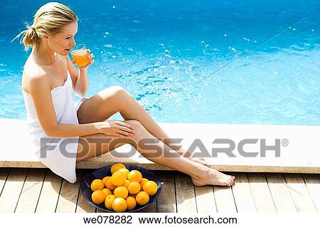 Stock Image - blond, border, carnality. Fotosearch