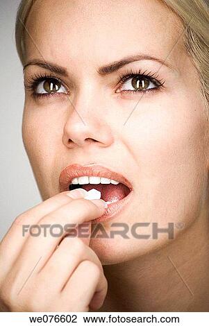 Stock Image - blond, Close-up, contemporary. Fotosearch