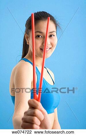 Stock Image - blue, contemporary, chopstick, Asian. Fotosearch