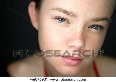 Stock Image - blue eyes, Close-up, contemporary. Fotosearch