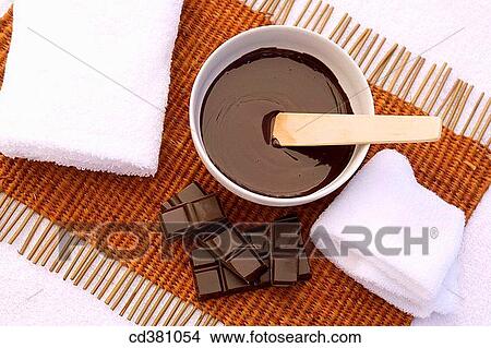 Body care, bowl, chocolate, Chocolate therapy, Close-up View Large Photo Image Picture - Body care, bowl, chocolate, Chocolate therapy, Close-up. Fotosearch