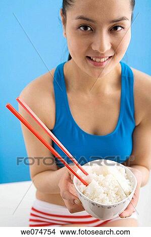 bowl, chopstick, cereals, Asian View Large Photo Image Picture - bowl, chopstick, cereals, Asian. Fotosearch