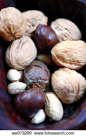 Bowl of walnuts and chestnuts View Large Photo Image Stock Image - Bowl of walnuts and chestnuts. Fotosearch