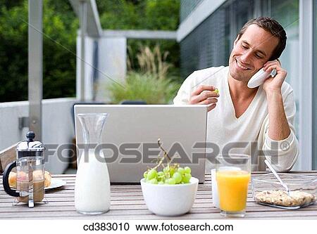 breakfast, calling, at-home View Large Photo Image Stock Image - breakfast, calling, at-home. Fotosearch