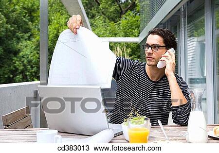 breakfast, calling, at-home View Large Photo Image Stock Image - breakfast, calling, at-home. Fotosearch