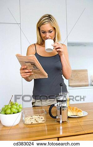 Picture - breakfast, coffee, at-home. Fotosearch