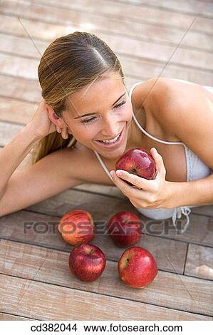 brown hair, chestnut hair, apple View Large Photo Image Picture - brown hair, chestnut hair, apple. Fotosearch