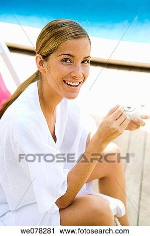 Stock Image - brown hair, chestnut hair, contemporary. Fotosearch
