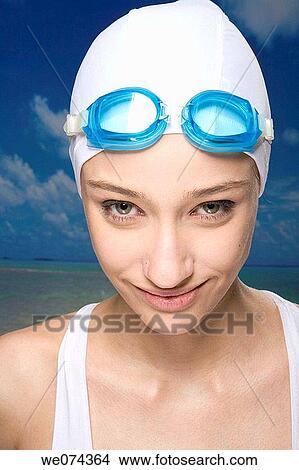 brunette, cap, Close-up View Large Photo Image Picture - brunette, cap, Close-up. Fotosearch