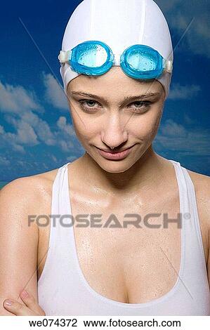 brunette, cap, confidence View Large Photo Image Stock Image - brunette, cap, confidence. Fotosearch
