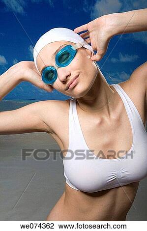 brunette, cap View Large Photo Image Stock Image - brunette, cap. Fotosearch