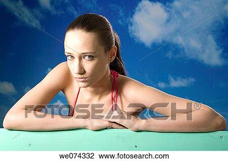 Stock Image - brunette, carnality. Fotosearch