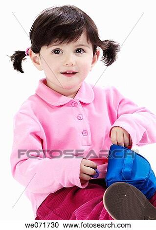 brunette, case, child, childhood View Large Photo Image Stock Image - brunette, case, child, childhood. Fotosearch