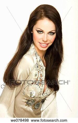 brunette, clipping path, contemporary View Large Photo Image Stock Photo - brunette, clipping path, contemporary. Fotosearch