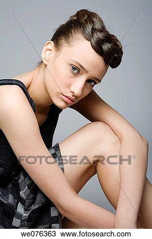 brunette, contemporary, dark hair View Large Photo Image Stock Image - brunette, contemporary, dark hair. Fotosearch