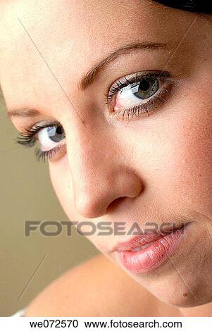 Stock Image - brunette, contemporary, Female, girl. Fotosearch