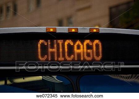 BUS SIGN. CHICAGO. ILLINOIS. USA View Large Photo Image Stock Photography - BUS SIGN. CHICAGO. ILLINOIS. USA. Fotosearch