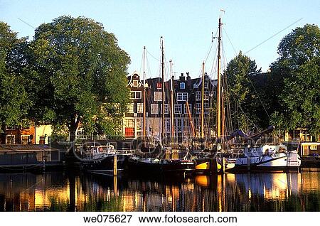 CANAL BARGES ZAND. HOEK WESTER DOK. AMSTERDAM. HOLLAND View Large Photo Image Stock Photo - CANAL BARGES ZAND. HOEK WESTER DOK. AMSTERDAM. HOLLAND. Fotosearch