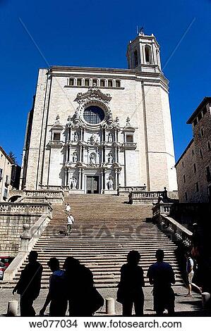 Cathedral, Girona. Catalonia, Spain View Large Photo Image Picture - Cathedral, Girona. Catalonia, Spain. Fotosearch