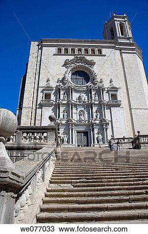 Cathedral, Girona. Catalonia, Spain View Large Photo Image Stock Image - Cathedral, Girona. Catalonia, Spain. Fotosearch