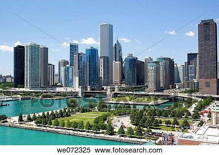 CHICAGO SKYLINE. ILLINOIS. USA View Large Photo Image Stock Photography - CHICAGO SKYLINE. ILLINOIS. USA. Fotosearch