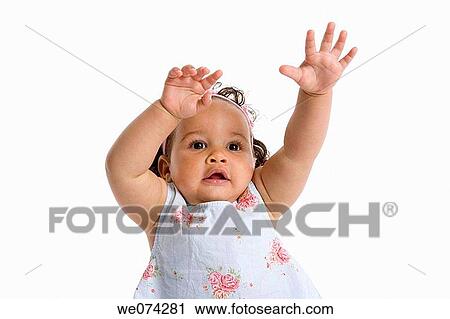 childhood, Arms raised, child, brunette, baby, afraid View Large Photo Image Stock Image - childhood, Arms raised, child, brunette, baby, afraid. Fotosearch