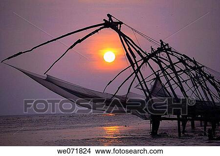 Chinese Fishing Net, harbour, Cochin, Kerala, India View Large Photo Image Picture - Chinese Fishing Net, harbour, Cochin, Kerala, India. Fotosearch