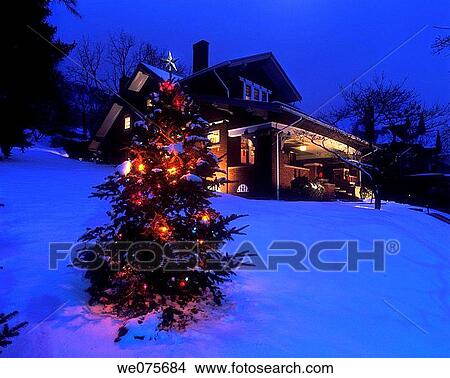 CHRISTMAS LIGHTS. BUNGALOW BROOKVILLE. PENNSYLVANIA. USA View Large Photo Image Picture - CHRISTMAS LIGHTS. BUNGALOW BROOKVILLE. PENNSYLVANIA. USA. Fotosearch