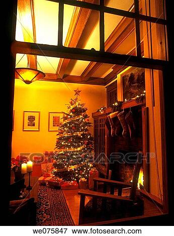 christmas room. arts and crafts home. USA. View Large Photo Image Stock Photo - christmas room. arts and crafts home. USA.. Fotosearch