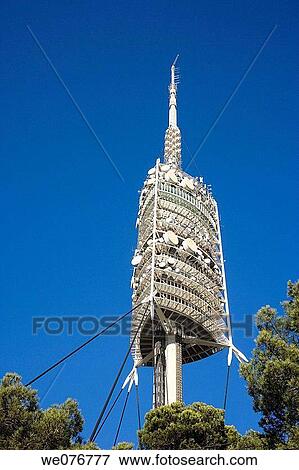 Collserolla Tower by Norman Foster, Barcelona Catalonia, Spain View Large Photo Image Stock Photo - Collserolla Tower by Norman Foster, Barcelona Catalonia, Spain. Fotosearch