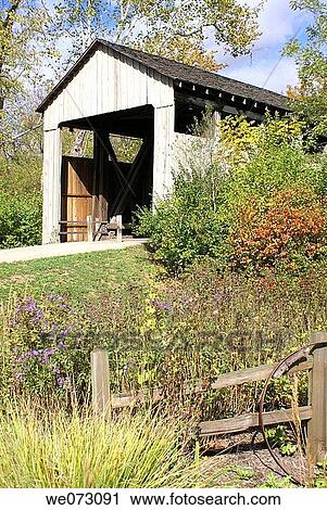 Stock Image - Covered Bridge (built 1868-1869), Oxford, Ohio, USA. Fotosearch